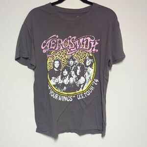 Aerosmith Gray Graphic Short Sleeve Shirt